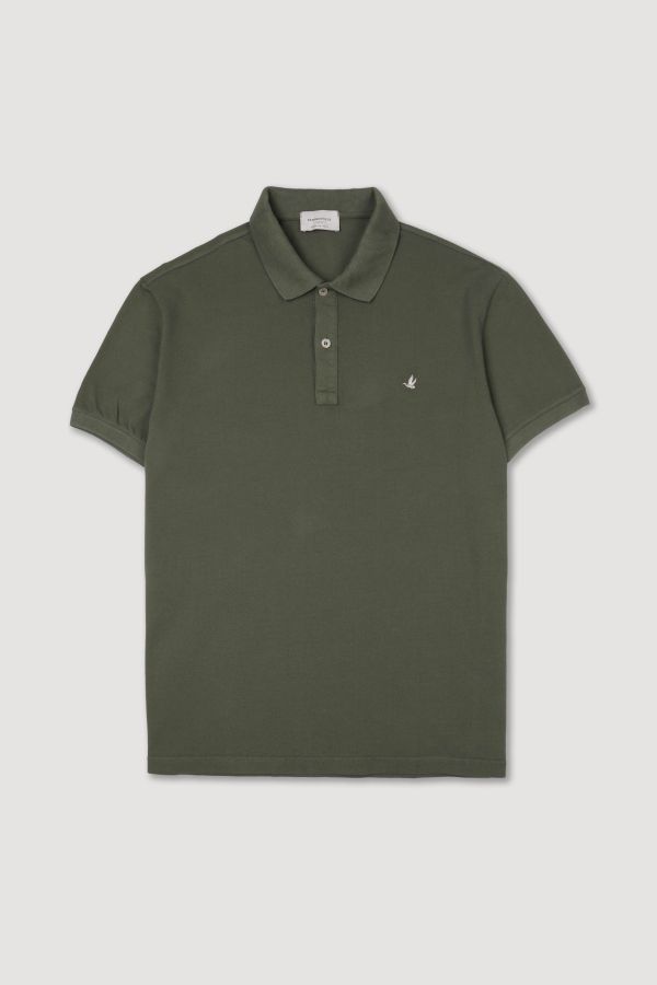Printed collar polo shirt