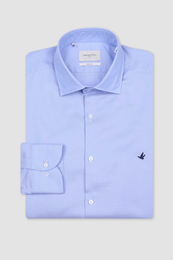Spread collar shirt, slim fit
