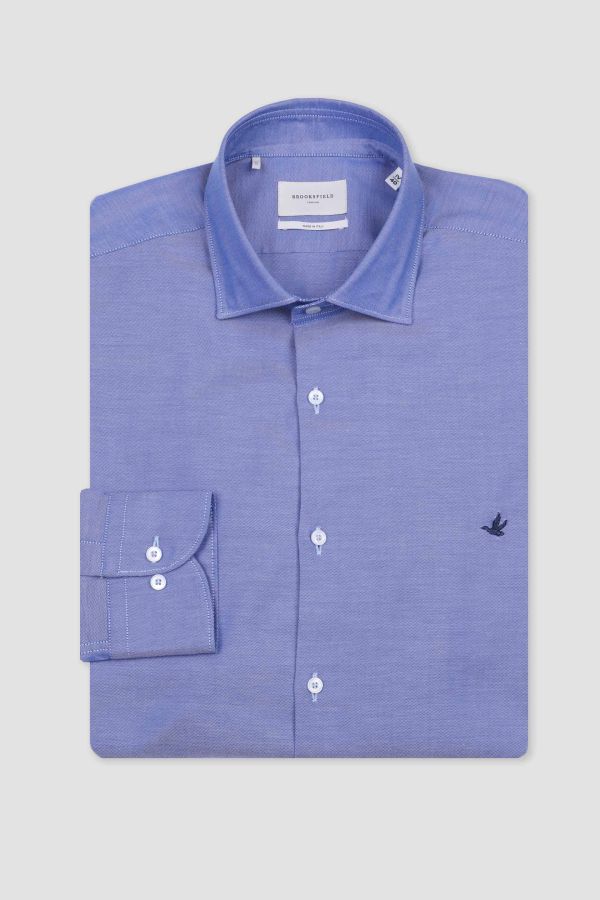Spread collar shirt, slim fit