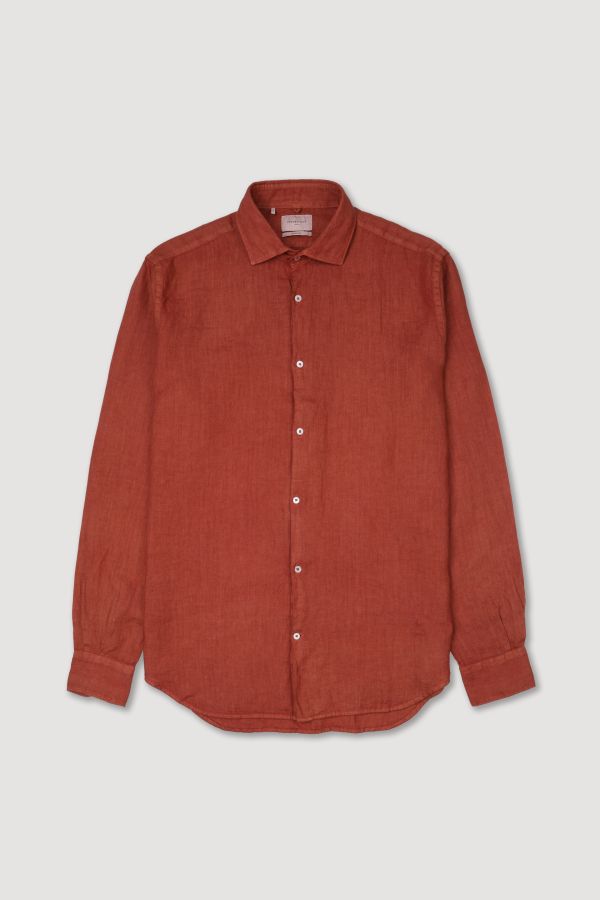 Spread collar shirt, slim fit