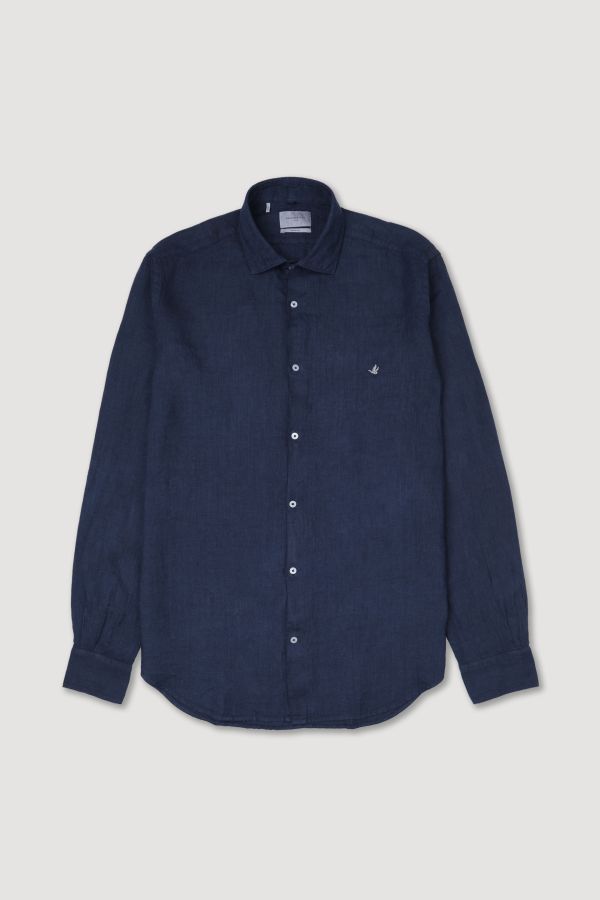 Spread collar shirt, slim fit