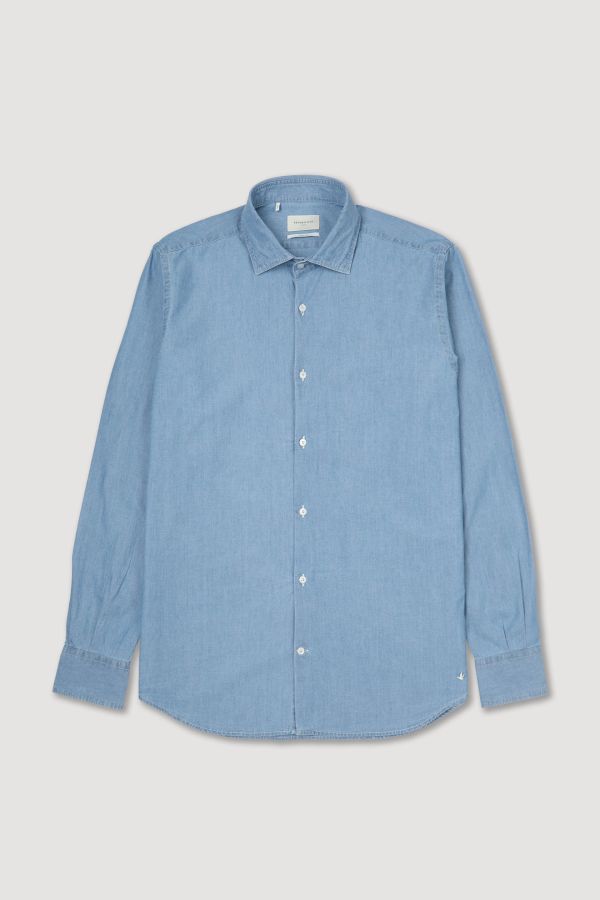 Spread collar shirt, slim fit