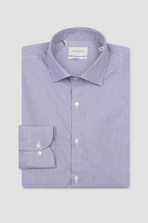 Spread collar shirt, slim fit