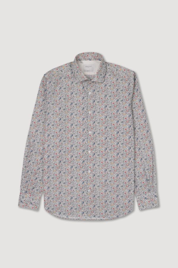 Spread collar shirt, slim fit
