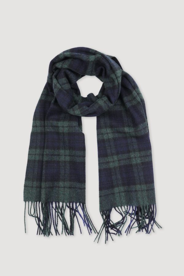 Fringed checked scarf