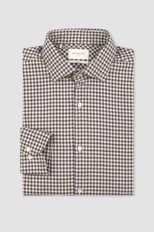 Spread collar shirt, slim fit