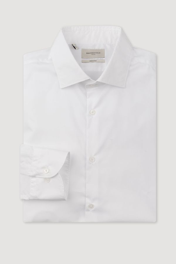 Spread collar shirt, slim fit