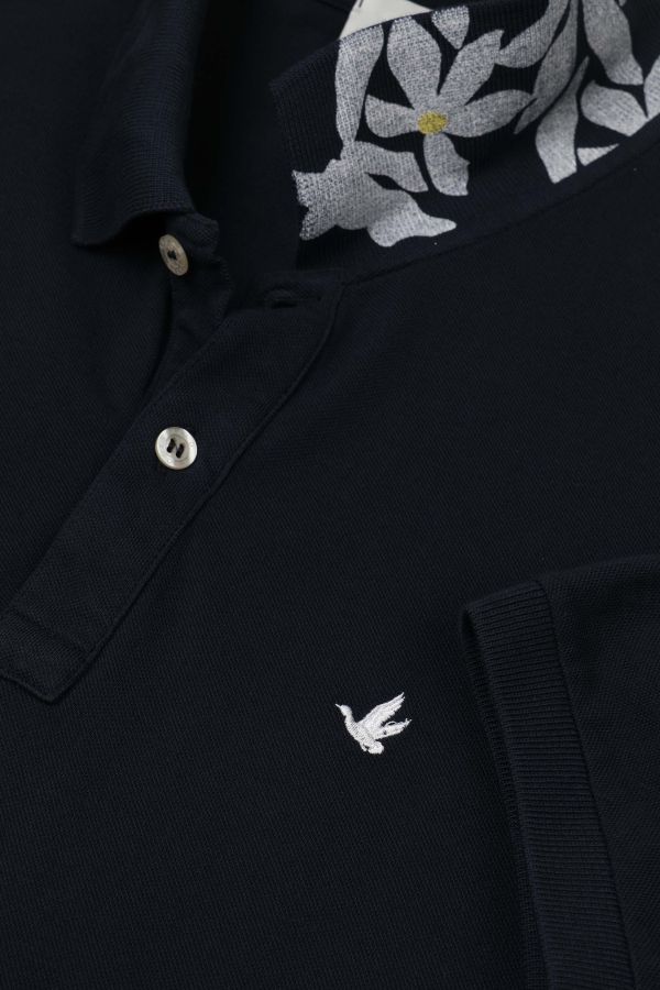Printed collar polo shirt