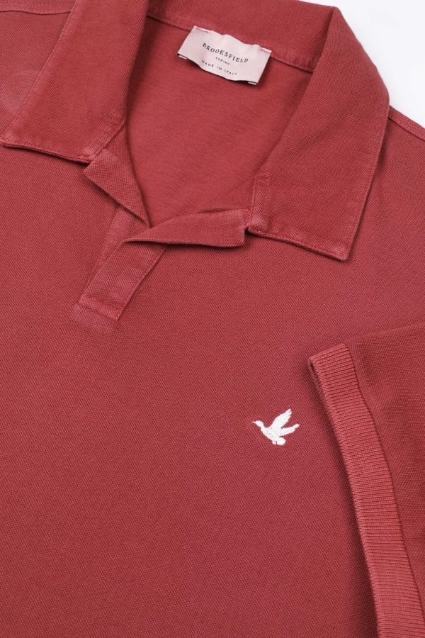 Open collar polo shirt
