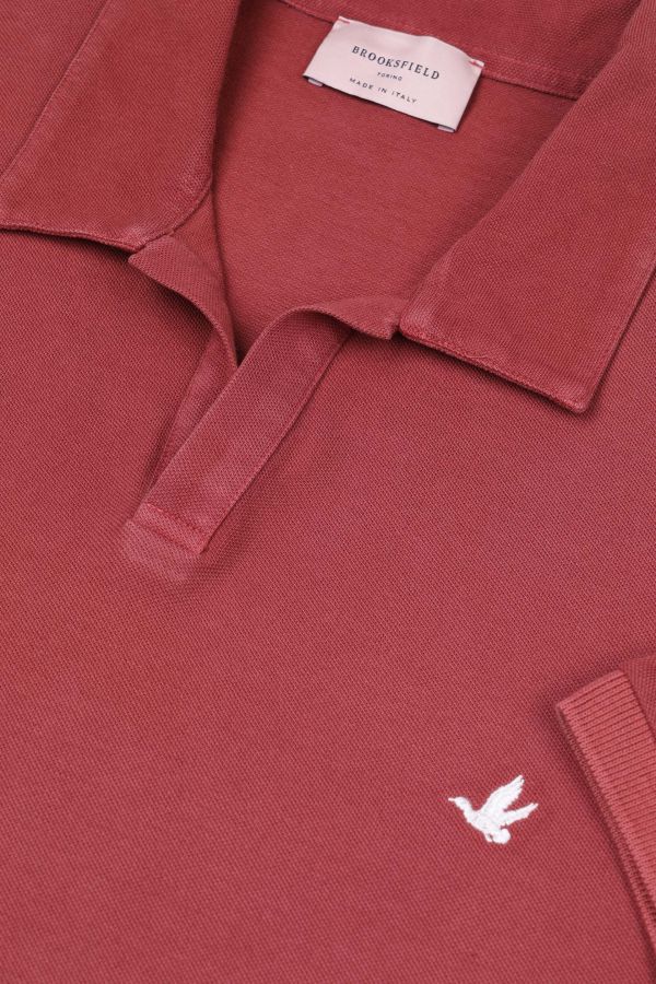 Open collar polo shirt