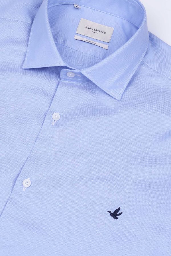 Spread collar shirt, slim fit
