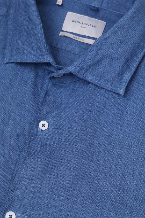 Spread collar shirt, slim fit